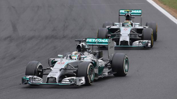 Hamilton et Nico Rosberg, Mercedes 2014