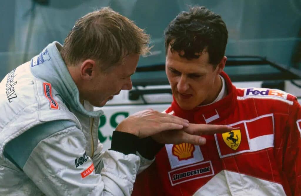 Mika Hakkinen et Michael Schumacher