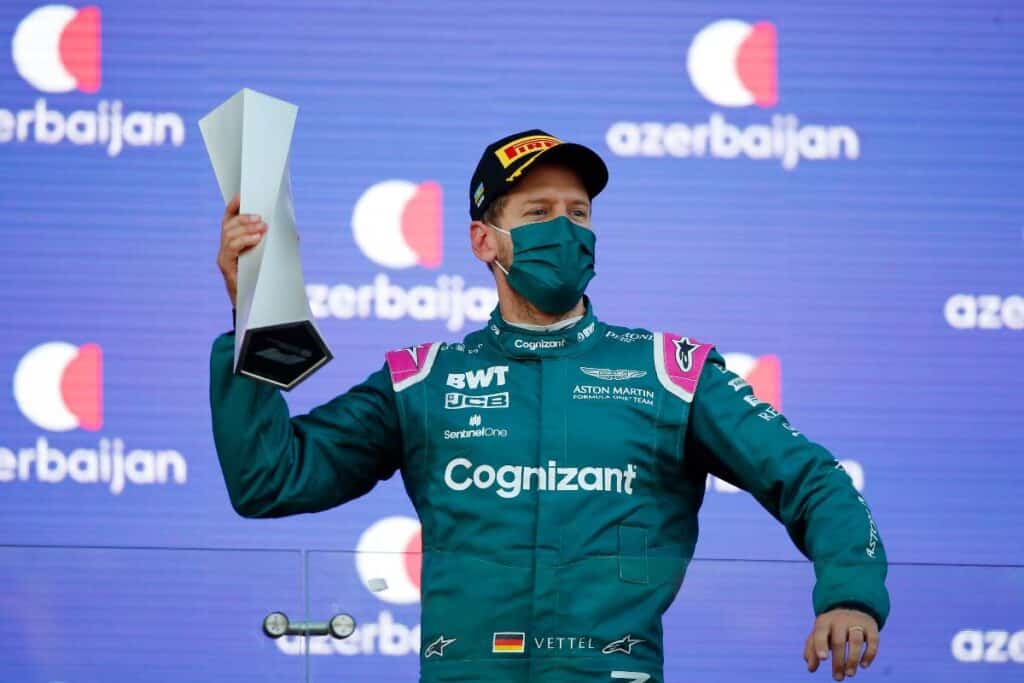 Vettel sur le podium à Bakou